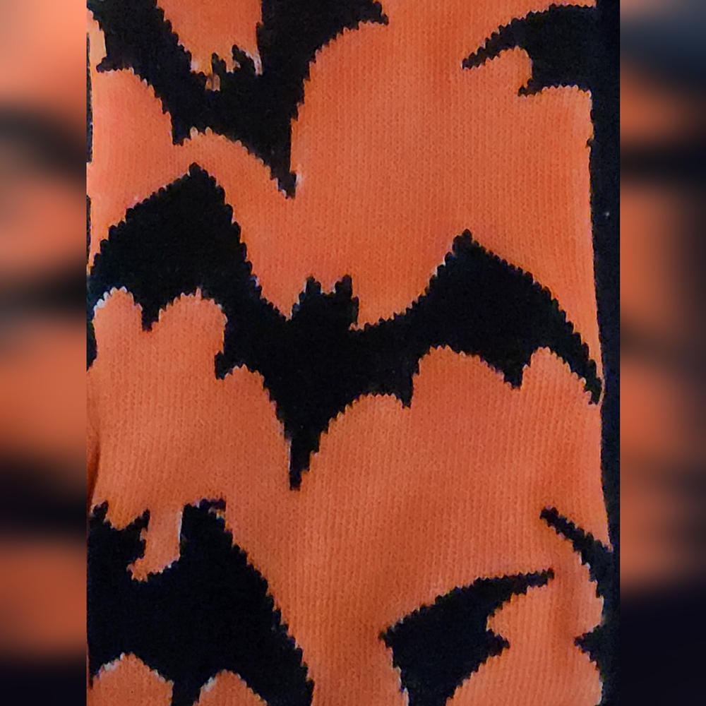 3 Pair Of Womens Spooky Halloween  Knee High Socks - Purple, Gray, Orange - Picture 5 of 7